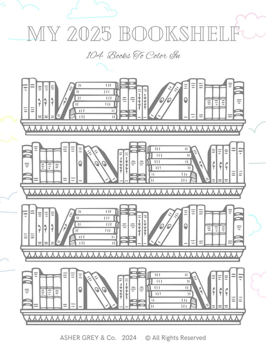 Digital Bookshelf | GoodNotes | Notability | 104 Books To Color In