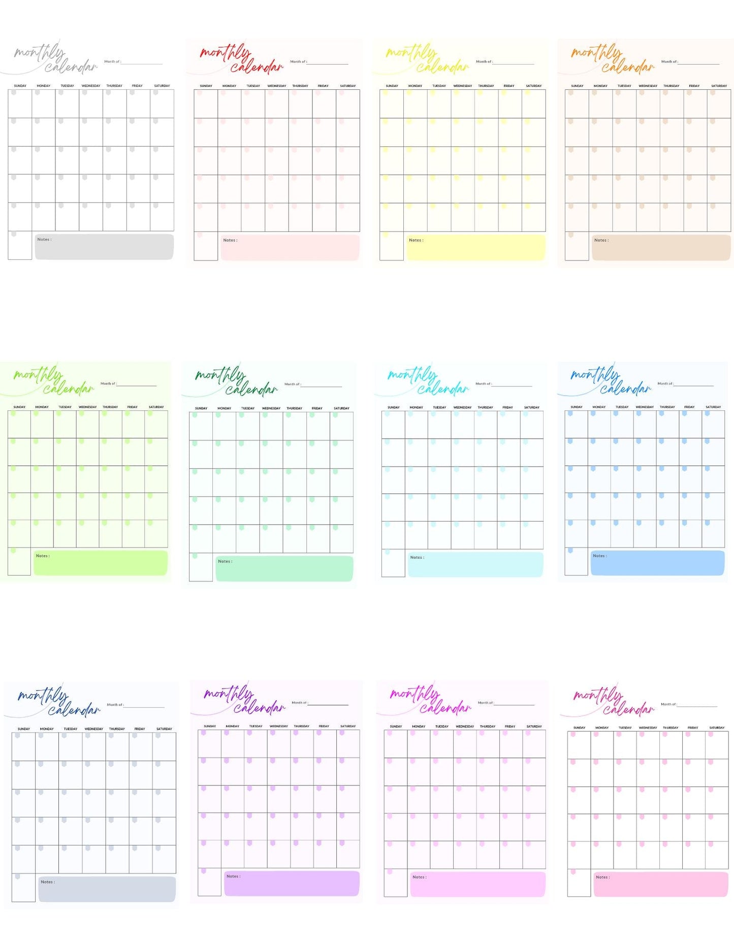 2025 | All-in-One Digital Planner | GoodNotes Planner| Digital Calendar: Monthly | Digital Planner