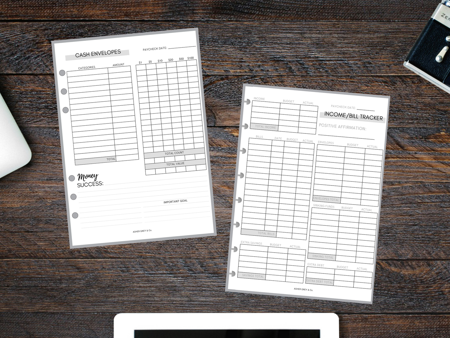 A5 Bill Tracker & Cash Envelope Set